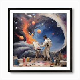 Astronaut Painting Art Print