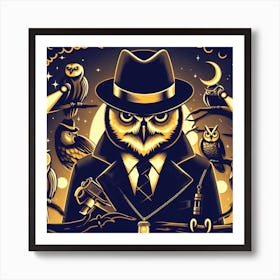Detective Owl Art Print
