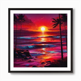 Sunset Painting 22 Art Print