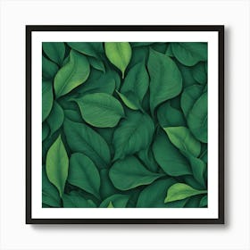 Seamless Green Leaf Pattern Art Print