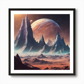 591756 Mountain Range On A Planet In Space Xl 1024 V1 0 Art Print