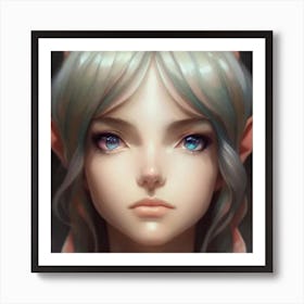 Elf Girl Hyper-Realistic Anime Portraits Art Print