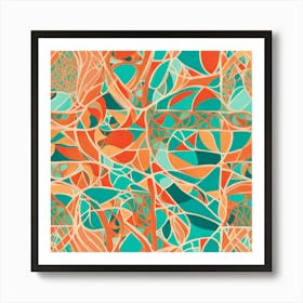 Abstract Pattern Art Inspired By The Dynamic Spirit Of Miami's Streets, Miami murals abstract art, 111 Art Print