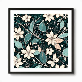 Floral Seamless Pattern art print Art Print