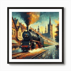 Train On The Tracks 2 Art Print