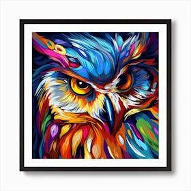 Colorful Owl Painting 7 Art Print