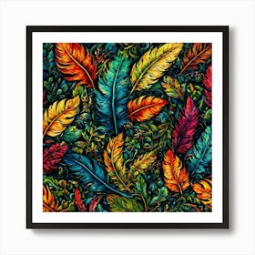 Colorful Feathers 10 Art Print