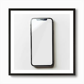 White Iphone X On White Background Art Print