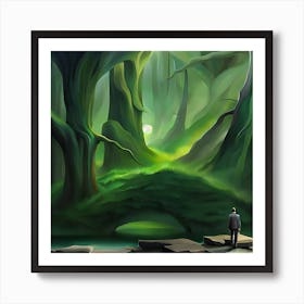 Man In The Forest Art Print