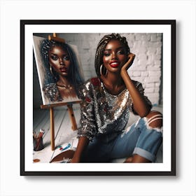 Portrait Of African American Woman 3 Art Print