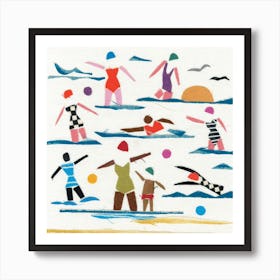 Seaside Frolics Art Print