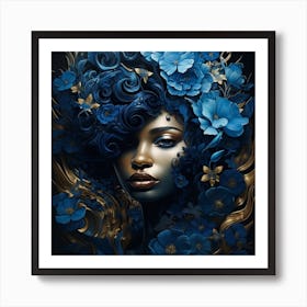 Blue Flowers 6 Art Print