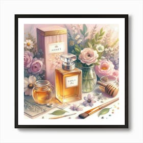 Bottle of perfume illustration Art Print