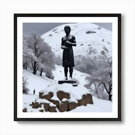 Estatua Negra De Varon Torso Desnudo Art Print