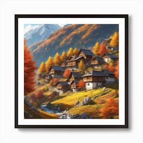 Autumn Village 51 Art Print