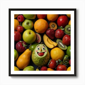 Face Of Fruit Art Print
