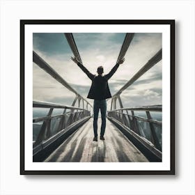 Man On A Bridge Art Print