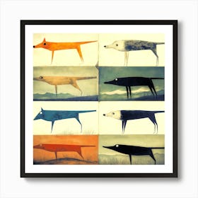 Horisontal Dogs III Art Print