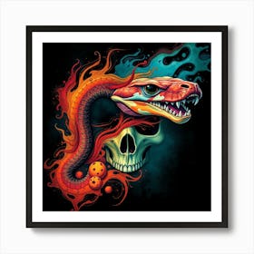 Snake Skull Art Print