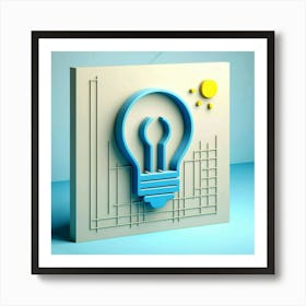 3d Light Bulb Art Print
