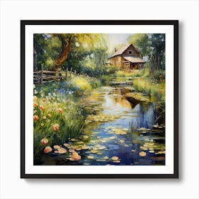 Threaded Tranquility: Monet's Soft Art Print