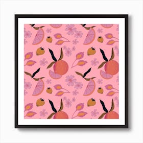 Pink Citrus Golden Berries Art Print