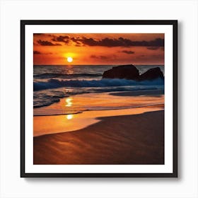 Sunset On The Beach 263 Art Print