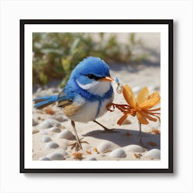 Dreamshaper V7 Cinematic Realism A Splendid Fairywren Malurus 1 Art Print