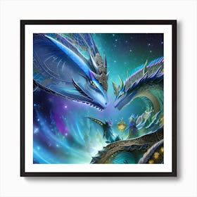 FACE OFF DRAGONS Art Print