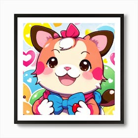 Kawaii Cat Art Print