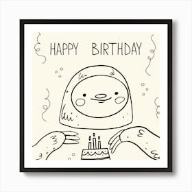 Happy Birthday Sloth 1 Art Print