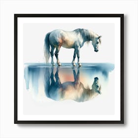 Horse In Water Affiche