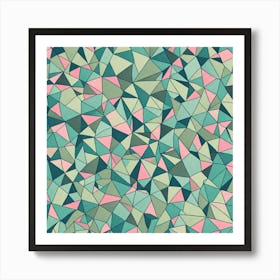 A Seamless geometric Pattern Featuring Polygons Shapes With Edges, Flat Art, 146 Art Print