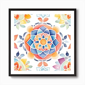 Watercolor Floral Pattern Art Print