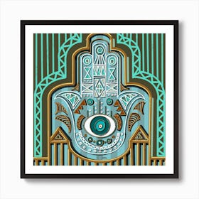 Egyptian Hamsa Hand ( Khamsa ) Hand Of Fatimah Inspired By The Egyptian Cultures 2 Art Print