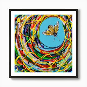 Yellow Butterfly / 30x30cm Art Print