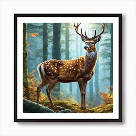 Deer In The Forest 149 Art Print