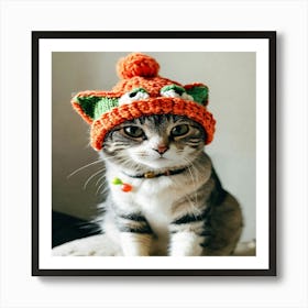 Cat In Hat Art Print
