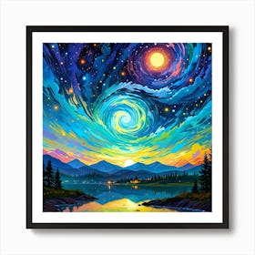 Night Sky With Stars 5 Art Print