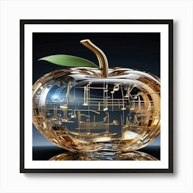 Apple With Music Notes 2 Art Print