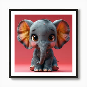 Cute Baby Elephant 3 Art Print