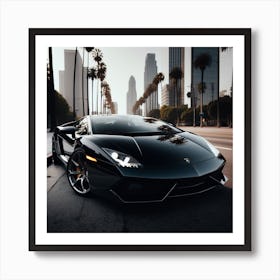 Black Lamborghini Art Print