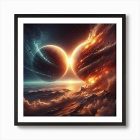 Two Planets In Space Art Print