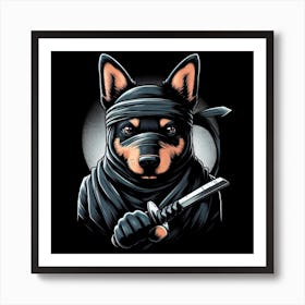 Ninja Dog Art Print