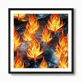 Flames Wallpaper Art Print