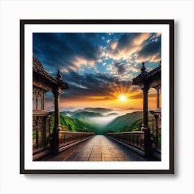 Sunrise Over The Mountains 7 Art Print