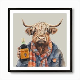 Highland Cow Buckfast Final Noah Art Print