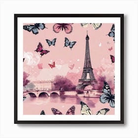 Paris With Butterflies 178 Art Print