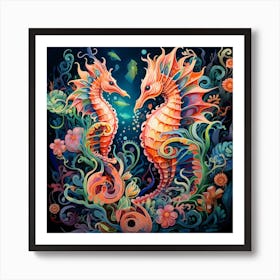 Seahorses 2 Art Print