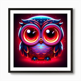 Neon Owl 1 Art Print